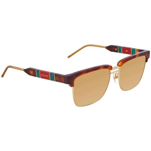 NEW Gucci Brown Rectangular Women's Sunglasses - Picture 1 of 4